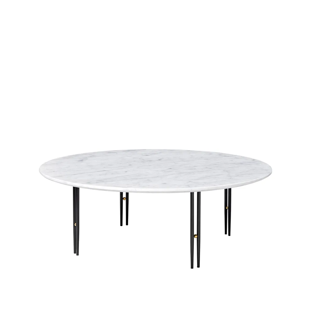 IOI Couchtisch, White carrara marble-schwarzes Gestell Ø100 GUBI