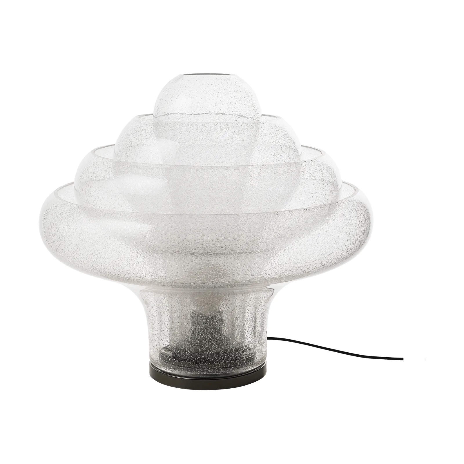 Lotus Tischleuchte, Glas / Schwarz / Chrom, 42 cm GUBI