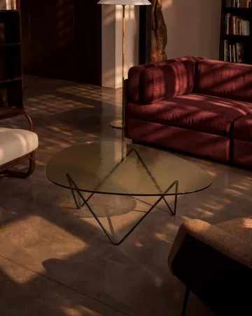 Pedrera Beistelltisch - Schwarz semimatt-Strukturglas transparent - GUBI