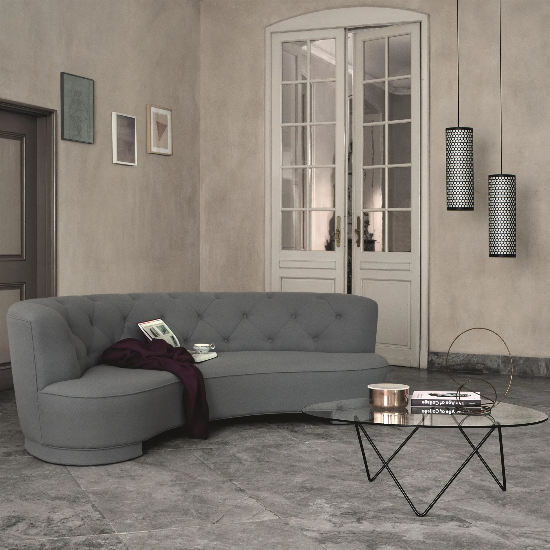 Pedrera Beistelltisch, Schwarze Beine GUBI