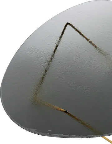 Pedrera Beistelltisch - Semimatt Messing-Strukturglas smoke - GUBI