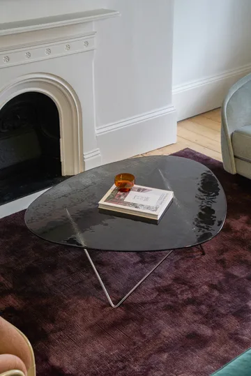 Pedrera Couchtisch - Chrom-Strukturglas smoke - GUBI