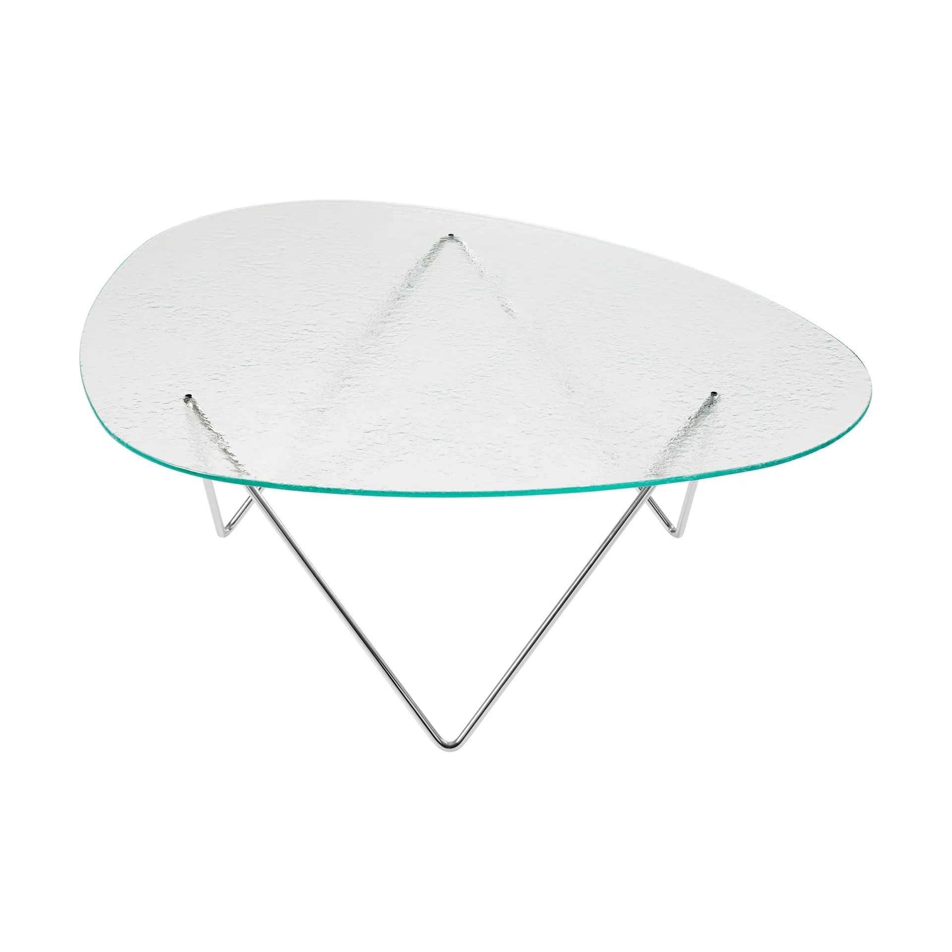Pedrera Couchtisch, Chrom-Strukturglas transparent GUBI