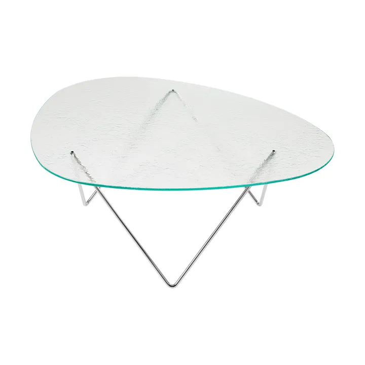 Pedrera Couchtisch - Chrom-Strukturglas transparent - GUBI
