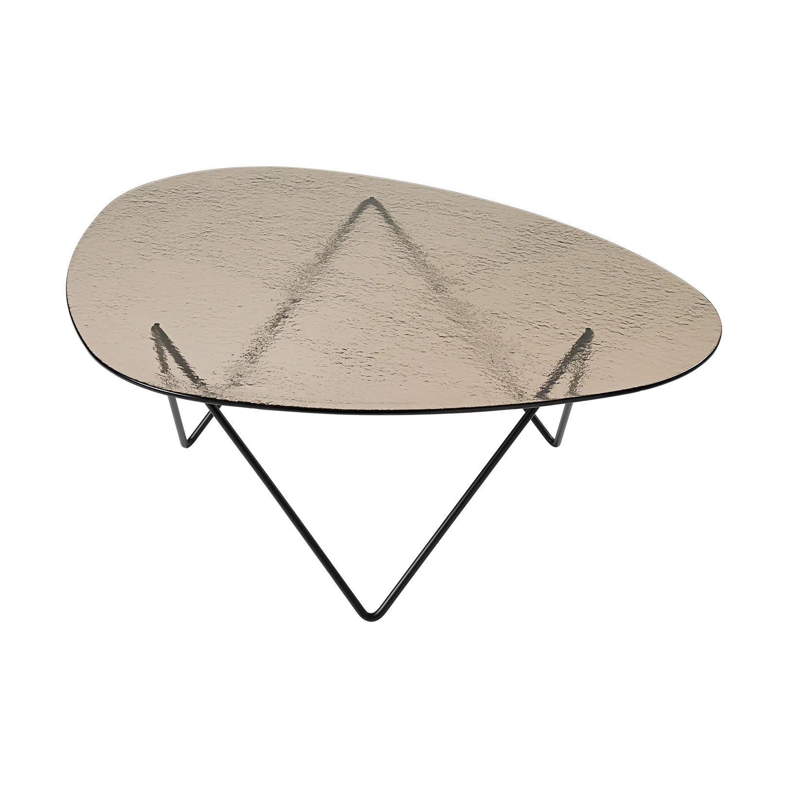 Pedrera Couchtisch, Schwarz semimatt-Strukturglas brons GUBI