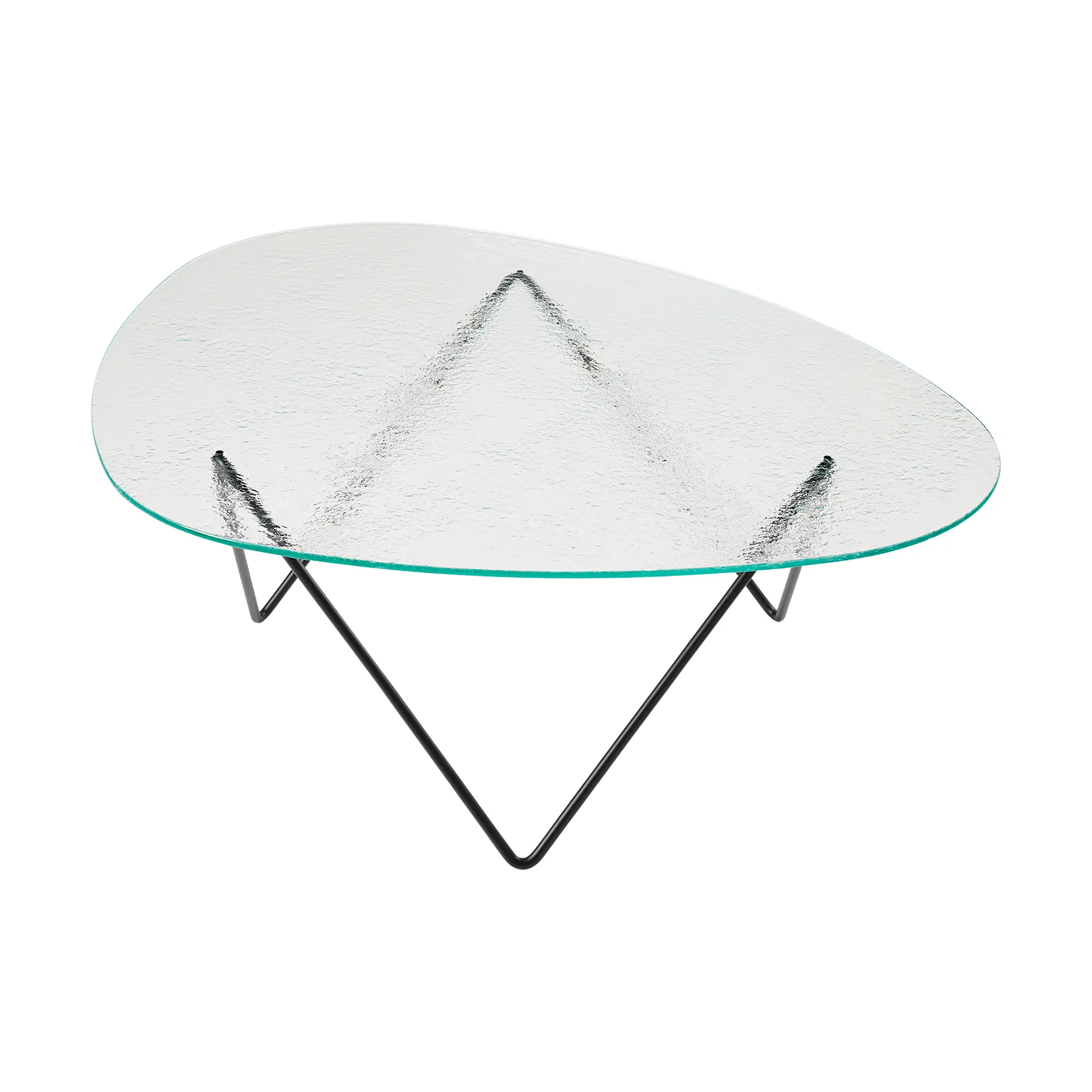 Pedrera Couchtisch, Schwarz semimatt-Strukturglas transparent GUBI