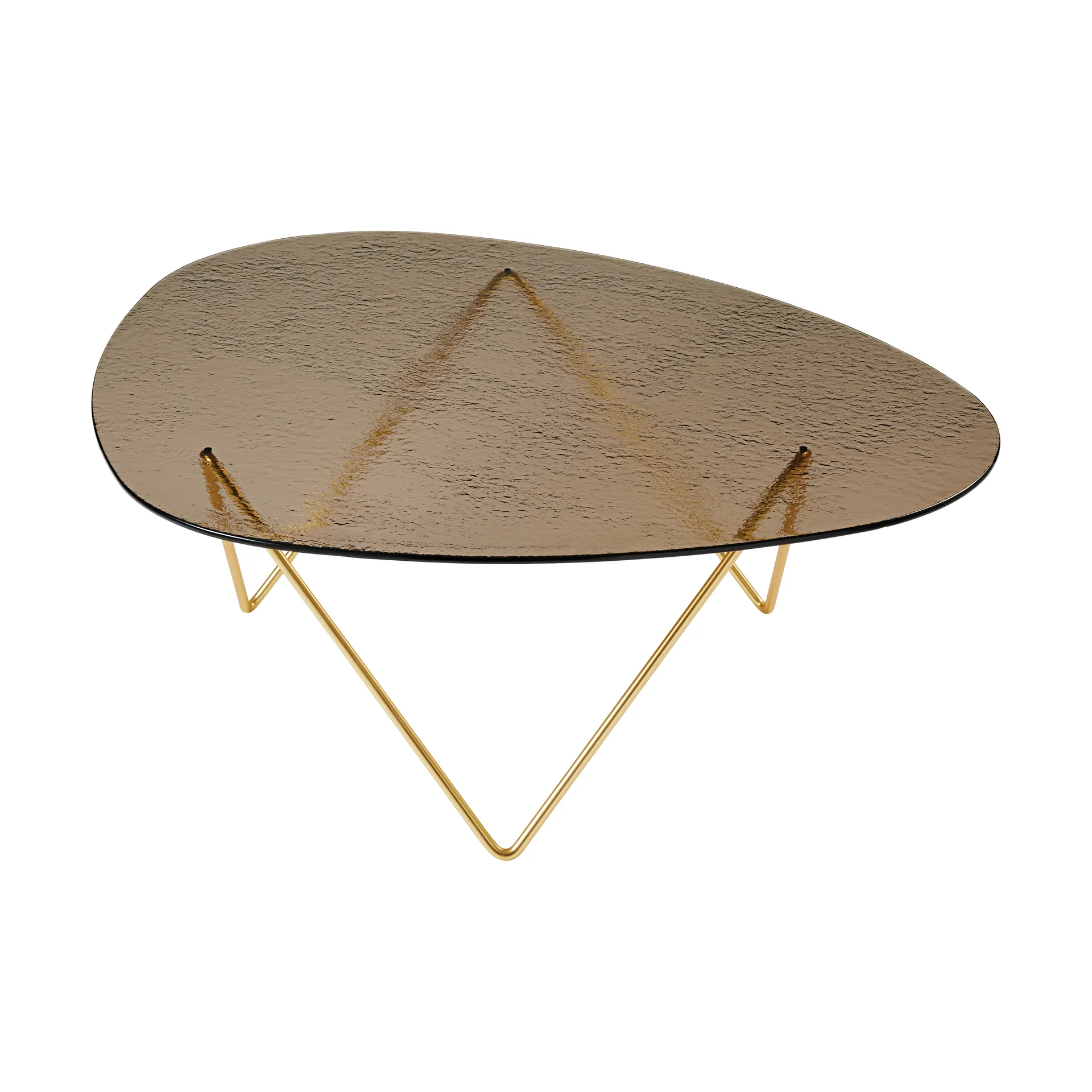 Pedrera Couchtisch, Semimatt Messing-Strukturglas brons GUBI