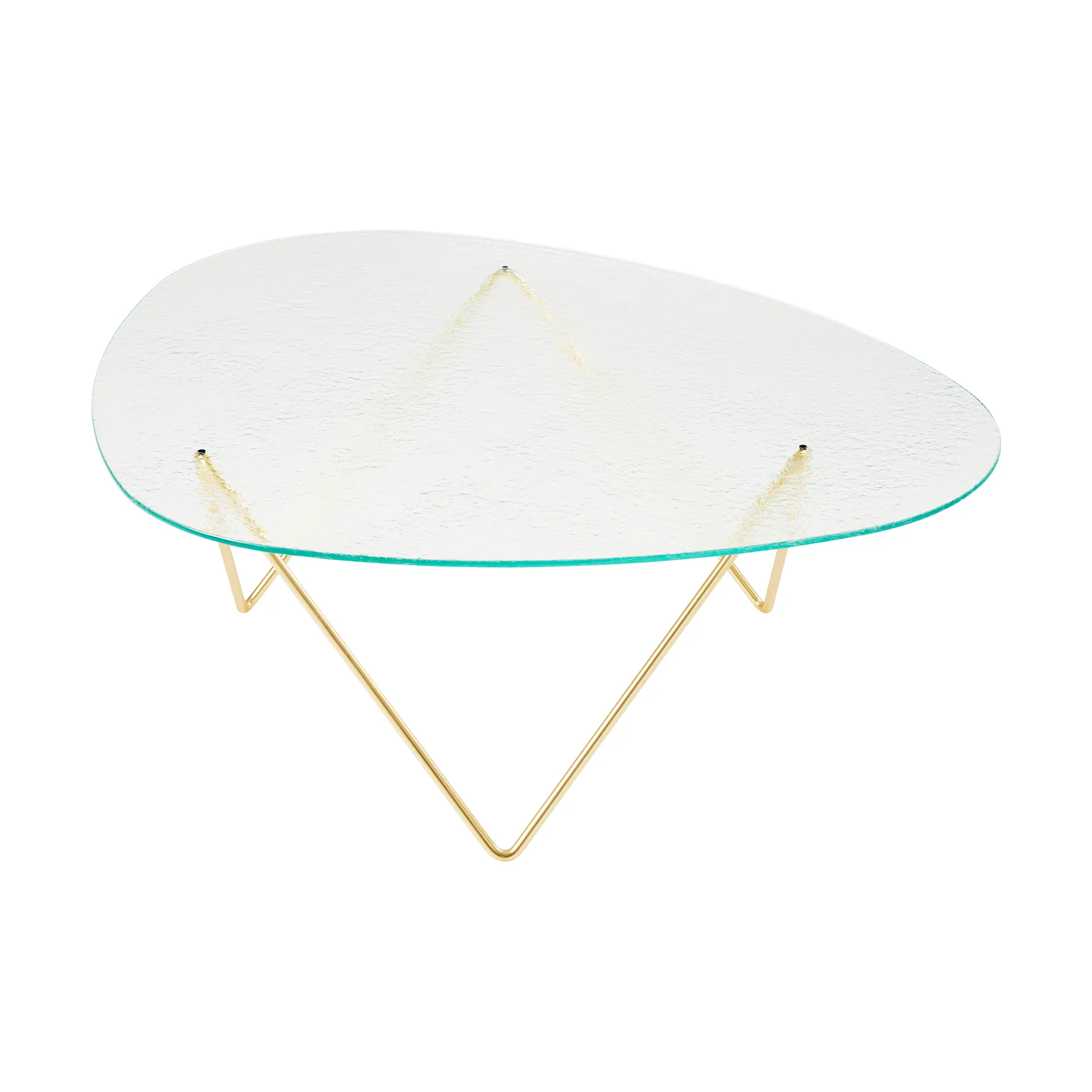 Pedrera Couchtisch, Semimatt Messing-Strukturglas transparent GUBI