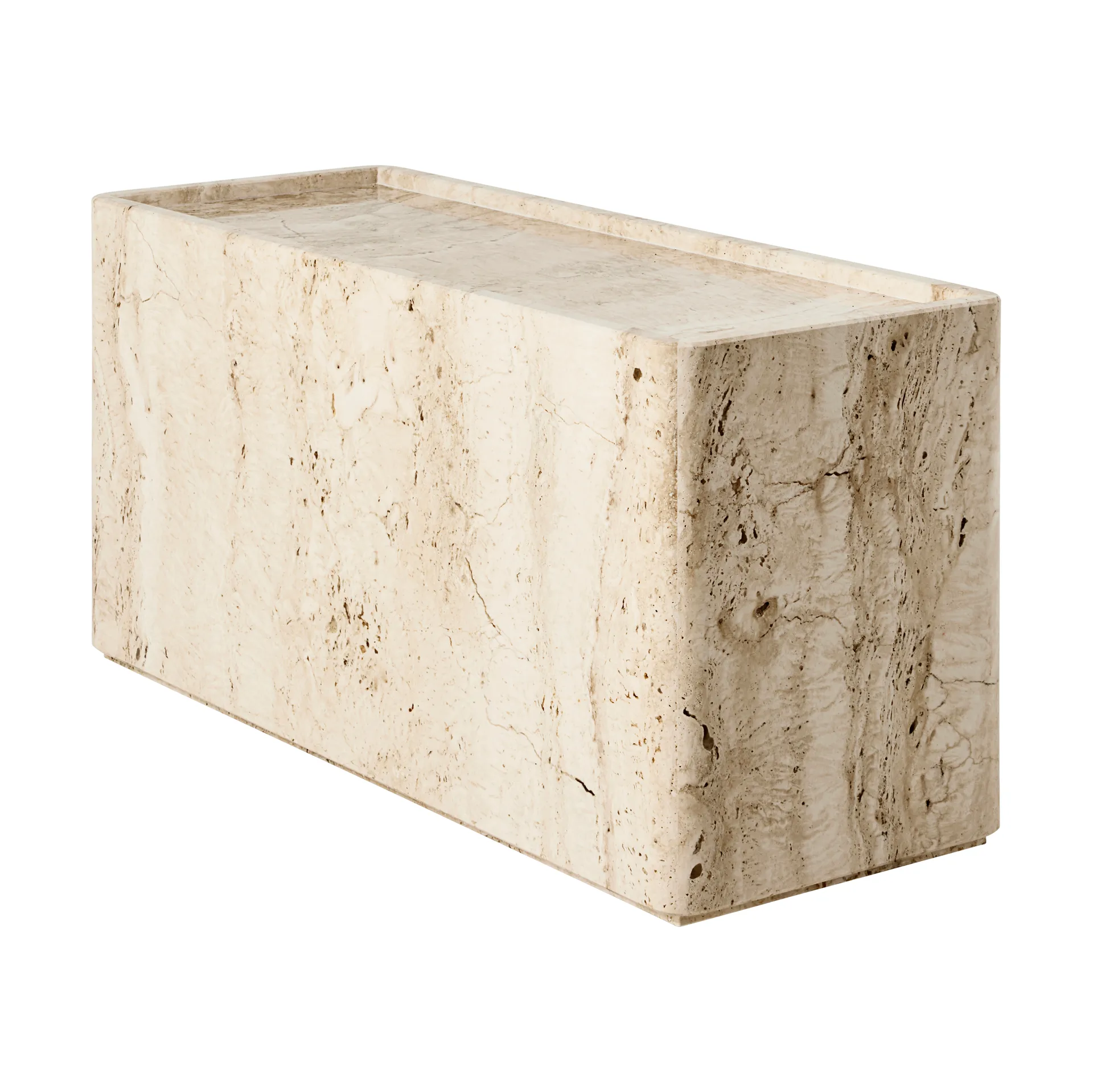 Pietra Beistelltisch 30x80x40 cm, Neutral white travertine GUBI
