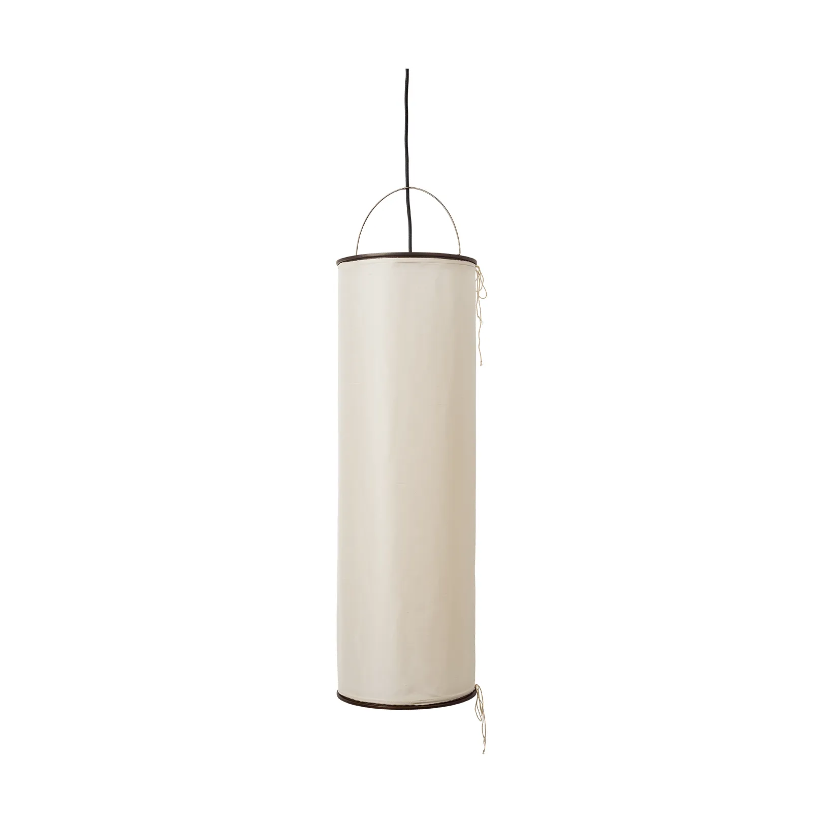 Silk Lantern Pendel, Natural white silk-semi matt Schwarz GUBI
