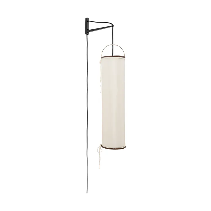 Silk Lantern Wandleuchte - Natural white silk-semi matt Schwarz - GUBI