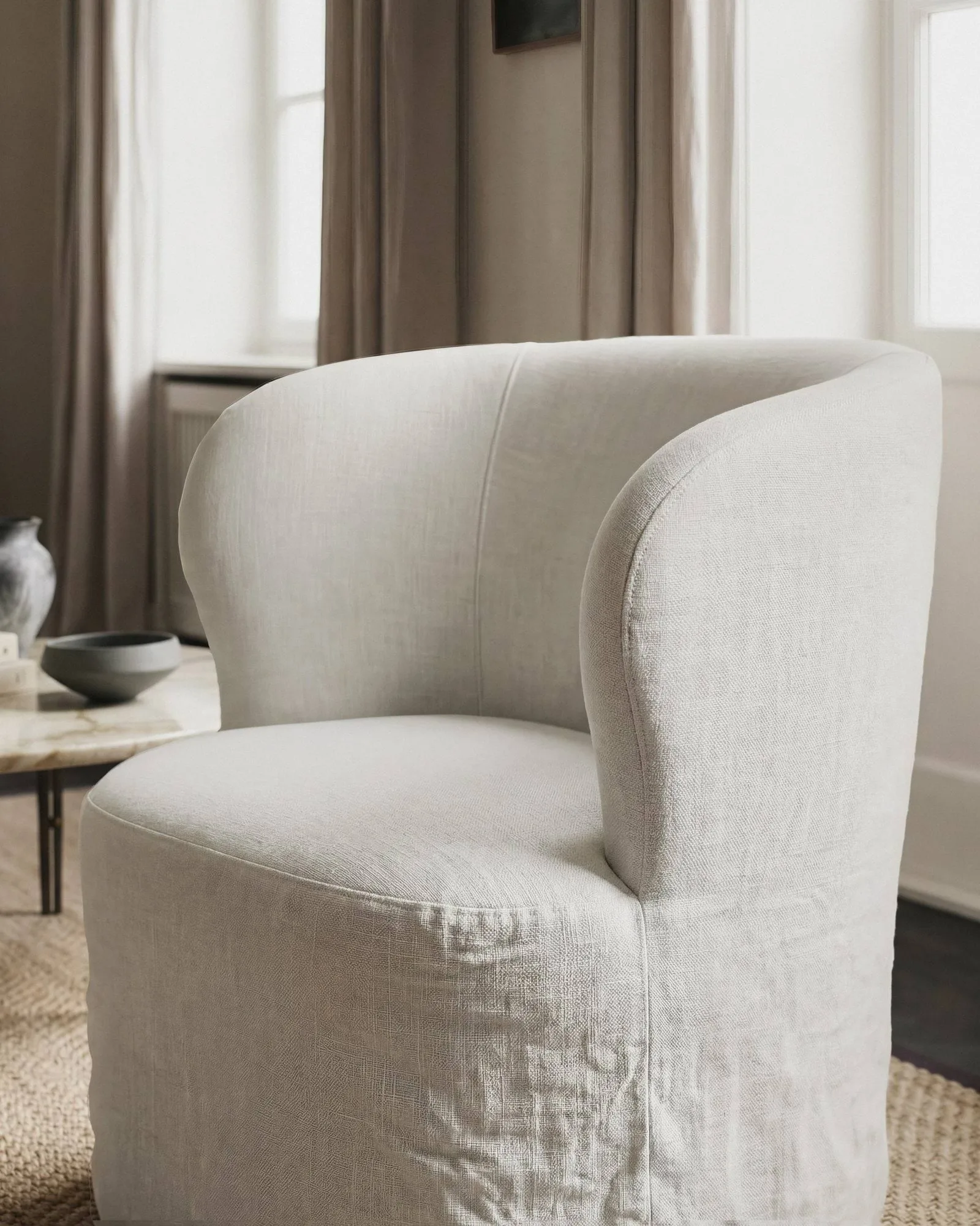 Stay Slipcover Loungesessel, Linen 0023, groß GUBI