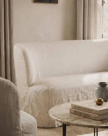 Stay Slipcover Sofa - Leinen 0024, 220x95 cm, 3-Sitzer - GUBI