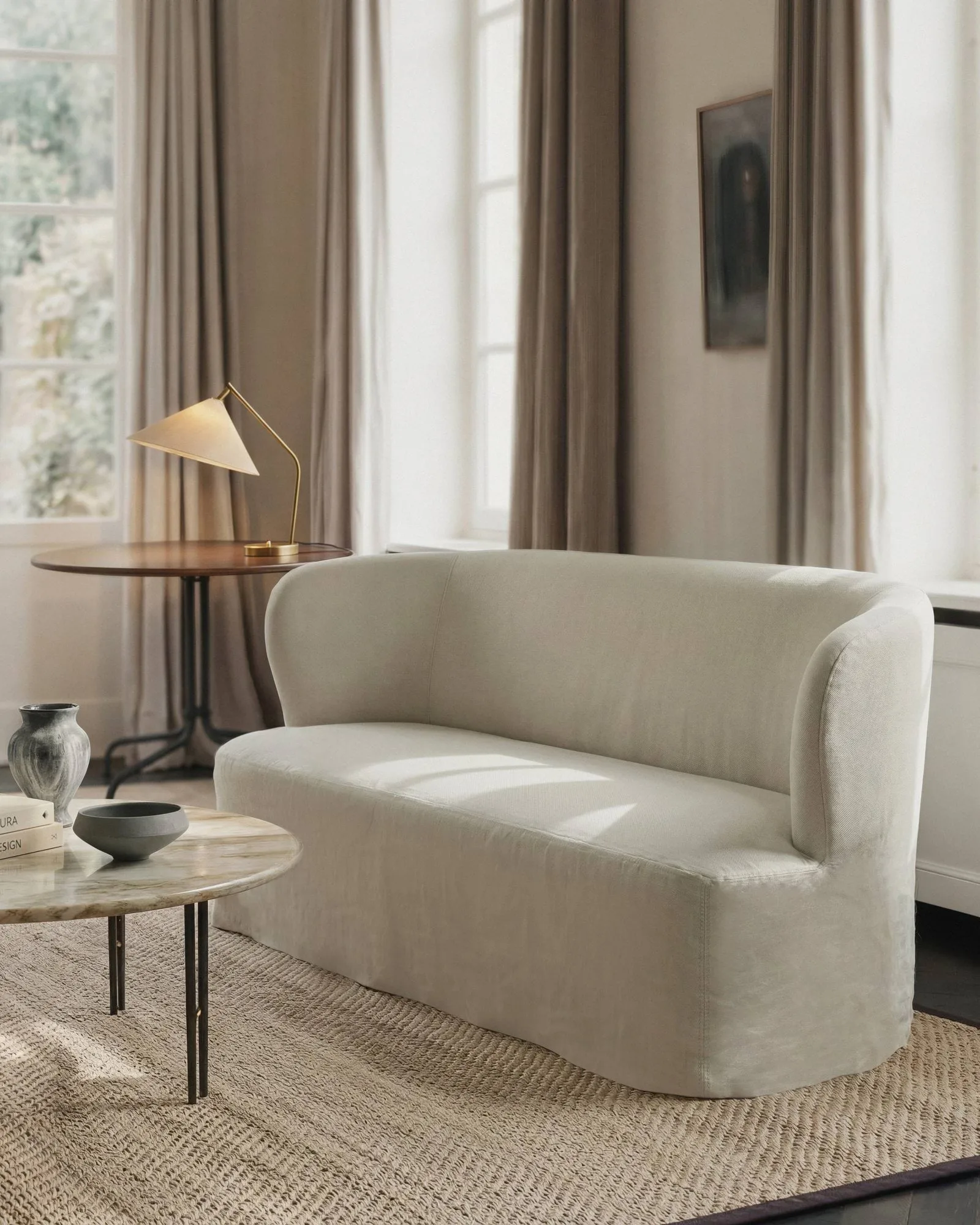 Stay Slipcover Sofa, Leinen 0024, 220x95 cm, 3-Sitzer GUBI