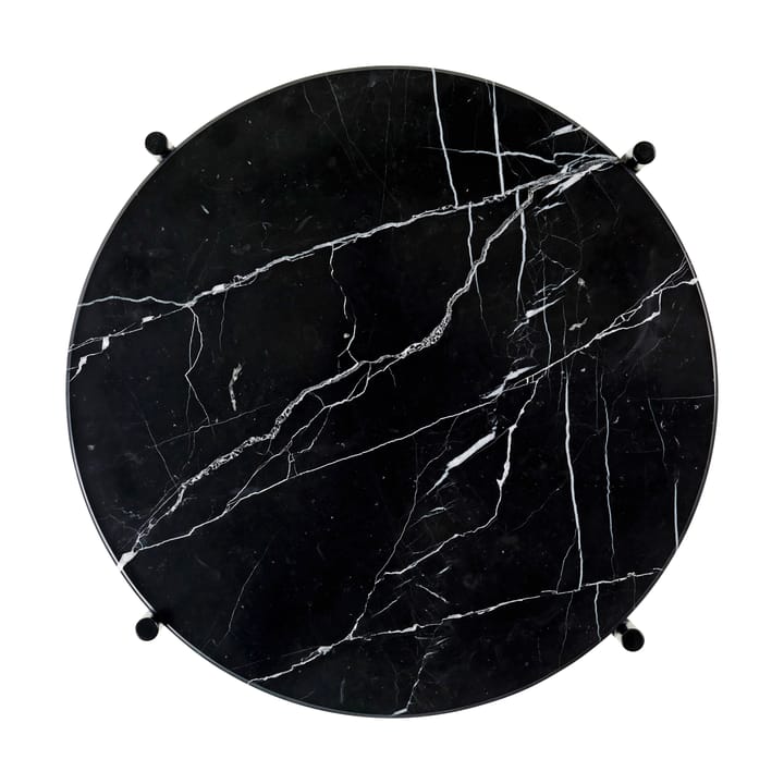 TS Beistelltisch polierter Stahl Ø40 - Black marquina marble - GUBI