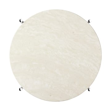 TS Beistelltisch polierter Stahl Ø40 - Neutral white travertine - GUBI