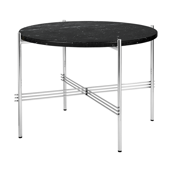 TS Beistelltisch polierter Stahl Ø55 - Black marquina marble - GUBI