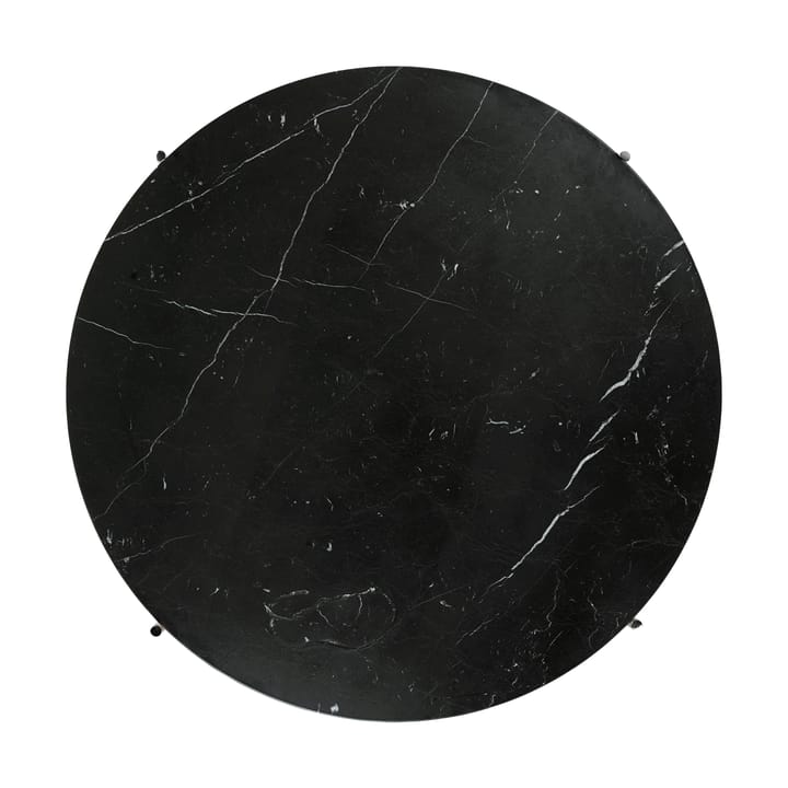 TS Beistelltisch polierter Stahl Ø80 - Black marquina marble - GUBI