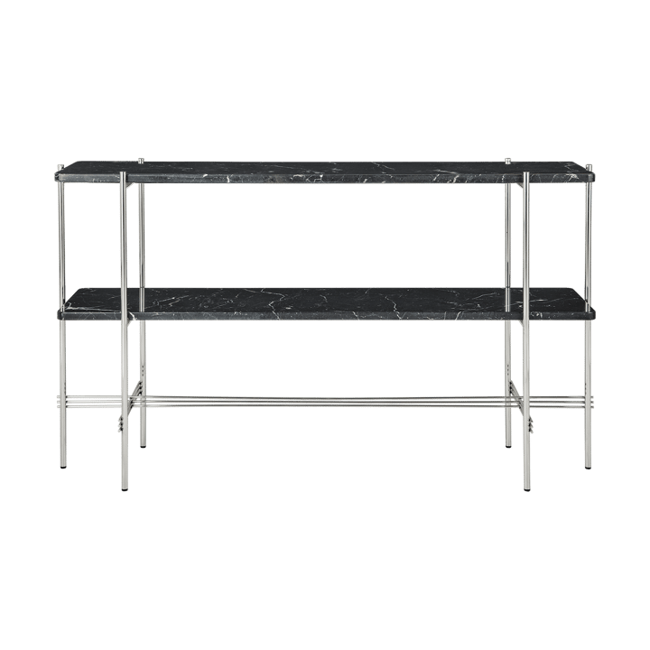 TS Console Beistelltisch 120x30x72 cm - Black marquina marble-Stahl - GUBI