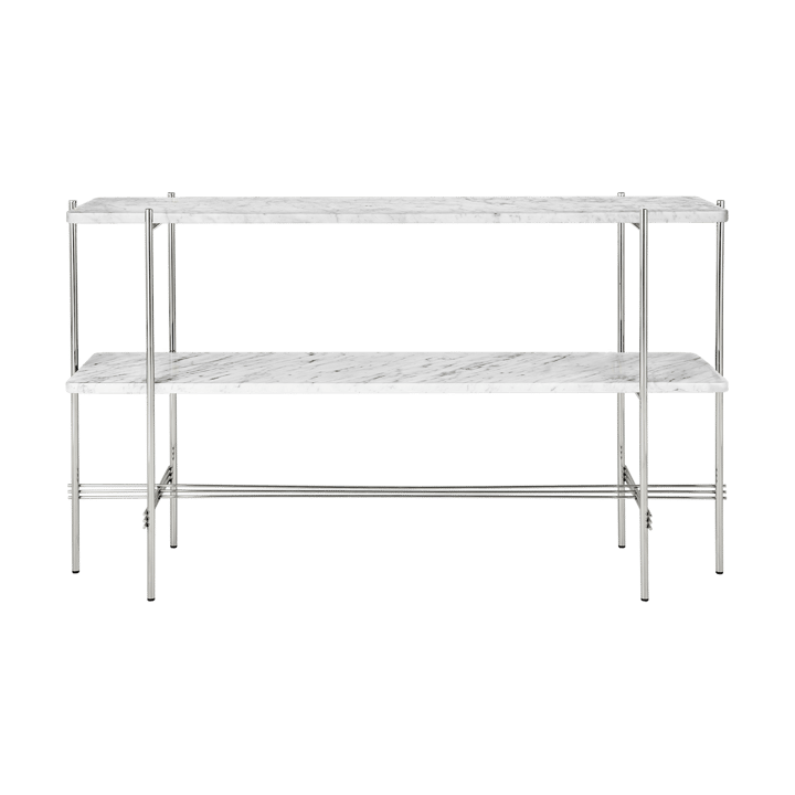 TS Console Beistelltisch 120x30x72 cm - White carrara marble-Stahl - GUBI