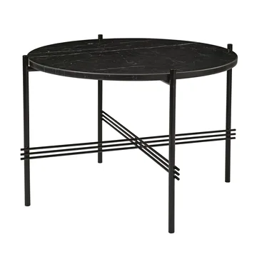 TS Couchtisch schwarze Beine Ø 55cm - Schwarzer Marmor - GUBI