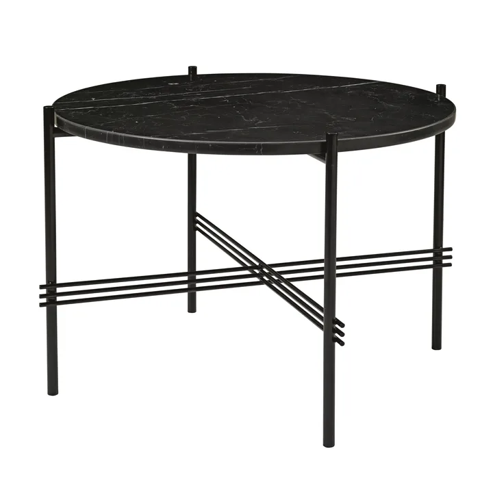 TS Couchtisch schwarze Beine Ø 55cm - Schwarzer Marmor - GUBI