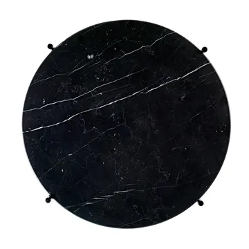 TS Couchtisch schwarze Beine Ø 55cm - Schwarzer Marmor - GUBI
