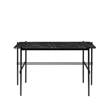 TS Desk Schreibtisch - Marble black, Stahl schwarz lackiert - GUBI