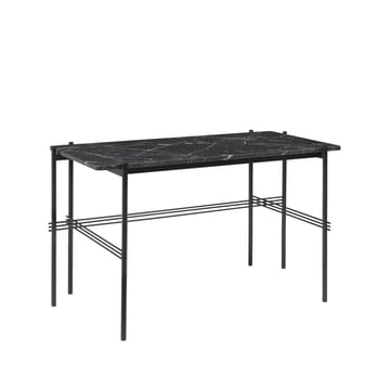 TS Desk Schreibtisch - Marble black, Stahl schwarz lackiert - GUBI