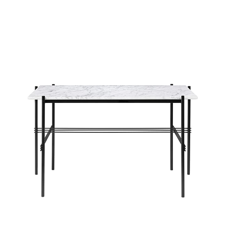 TS Desk Schreibtisch - Marble white, Stahl schwarz lackiert - GUBI