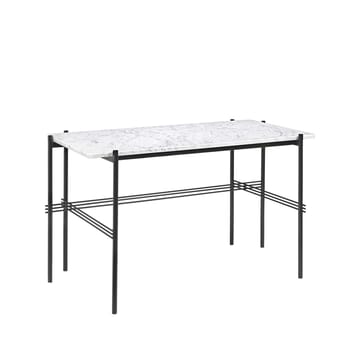 TS Desk Schreibtisch - Marble white, Stahl schwarz lackiert - GUBI