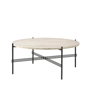 TS Outdoor Couchtisch - Weißer Travertin-svart - GUBI