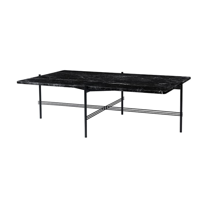 TS Rectangelbar Beistelltisch - Black marquina marble, Schwarzes Gestell - Gubi
