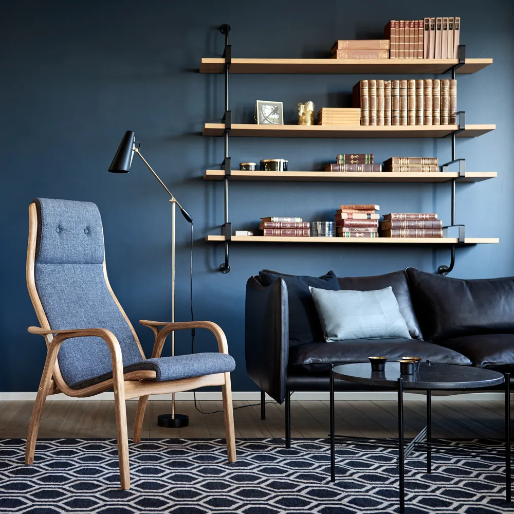 TS Round Couchtisch, Black marquina marble, ø80, schwarzes Gestell GUBI
