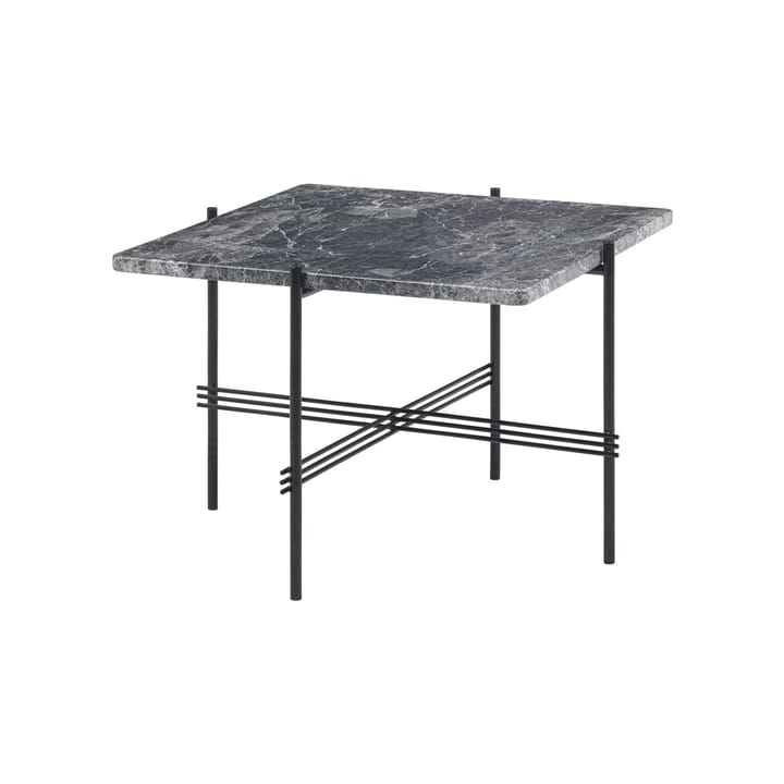 TS Square Beistelltisch - Grey emperador marble, 55 x 55cm, Schwarzes Gestell - GUBI