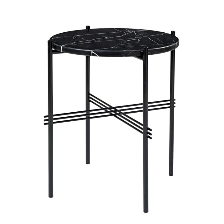 TS Tisch schwarze Beine Ø 40cm - schwarzer Marmor - Gubi