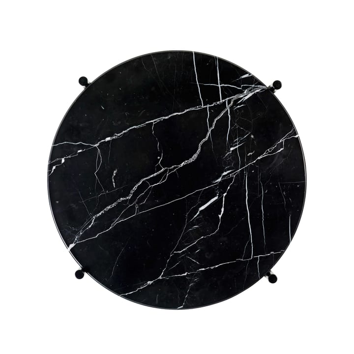 TS Tisch schwarze Beine Ø 40cm - Schwarzer Marmor - GUBI