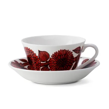Röd Aster Teetasse - Teetasse + Untertasse - Gustafsbergs Porslinsfabrik
