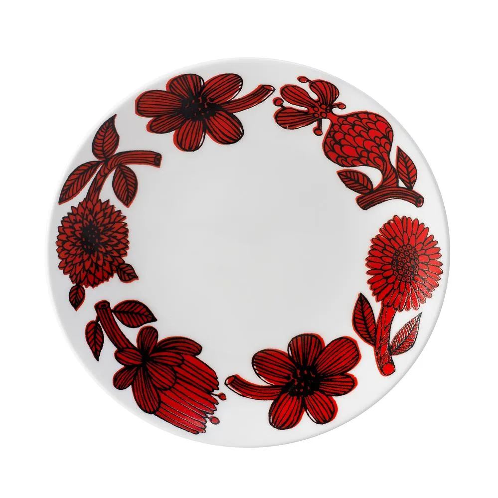 Röd Aster Teller, Ø 18cm Gustafsbergs Porslinsfabrik