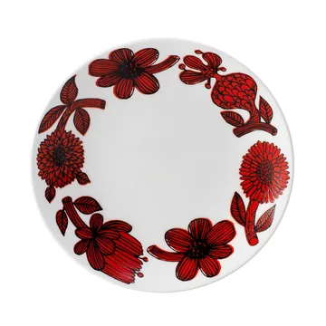 Röd Aster Teller - Ø 18cm - Gustafsbergs Porslinsfabrik