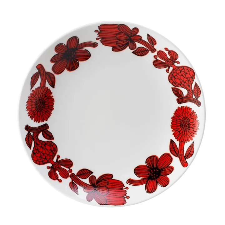 Röd Aster Teller - Ø 22cm - Gustafsbergs Porslinsfabrik