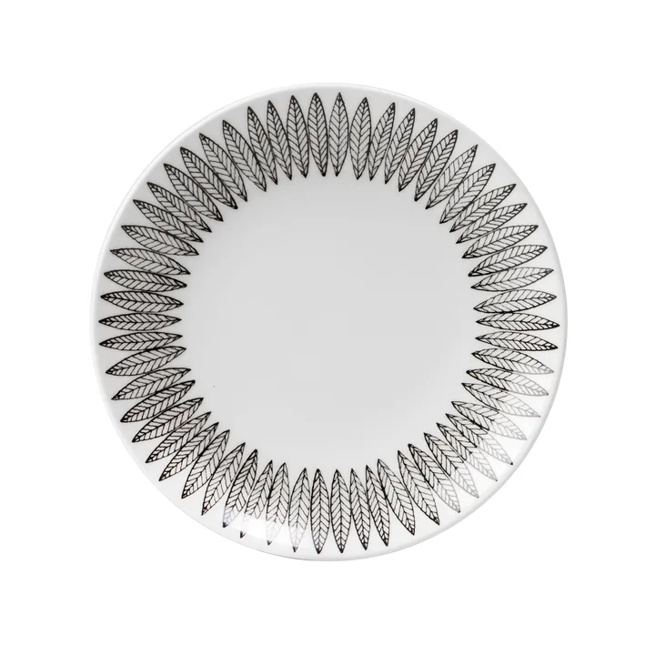 Svart Salix Teller - Ø 18cm - Gustafsbergs Porslinsfabrik