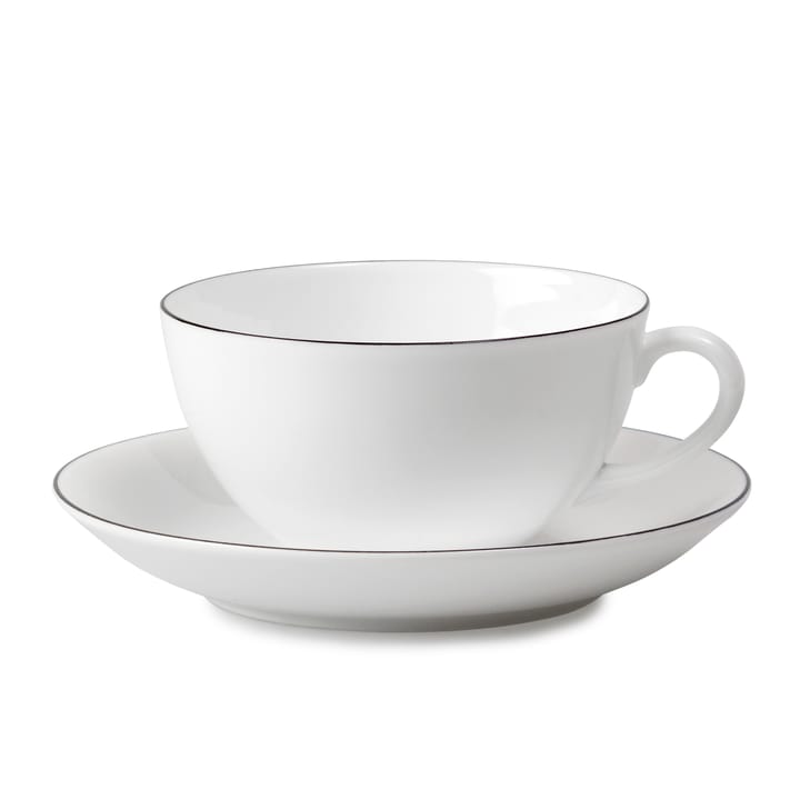 Natur Tee-Set Rund - Teetasse + Untersetzer - Gustavsbergs Porslinsfabrik