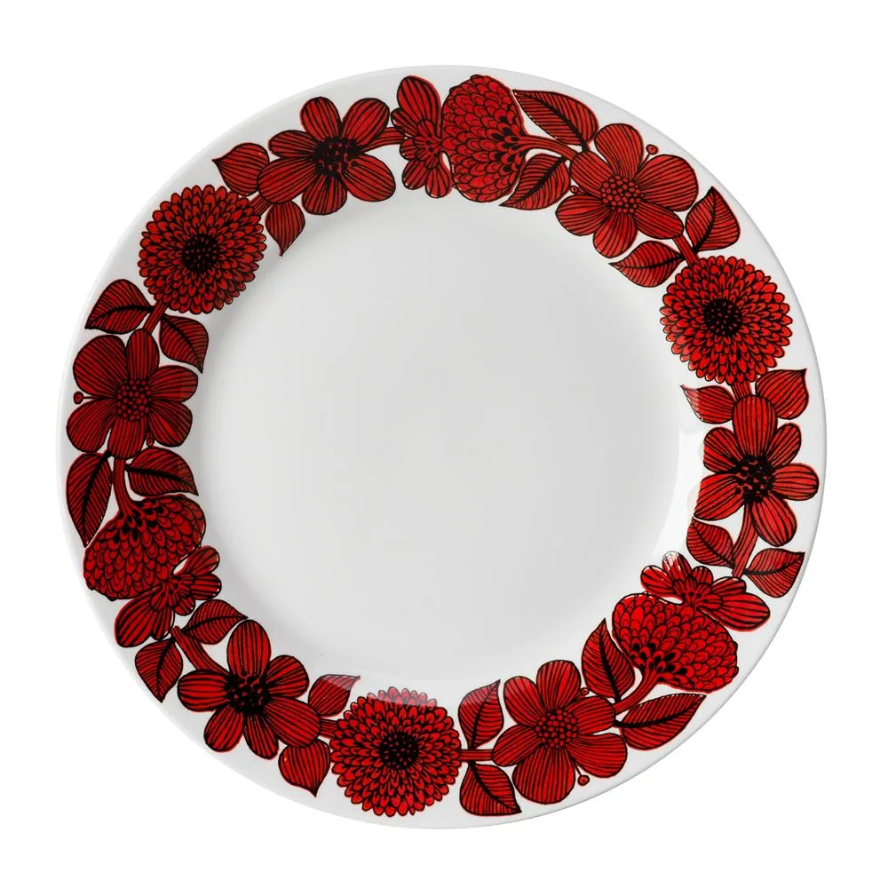 Röd Aster Teller, Ø 28cm Gustavsbergs Porslinsfabrik