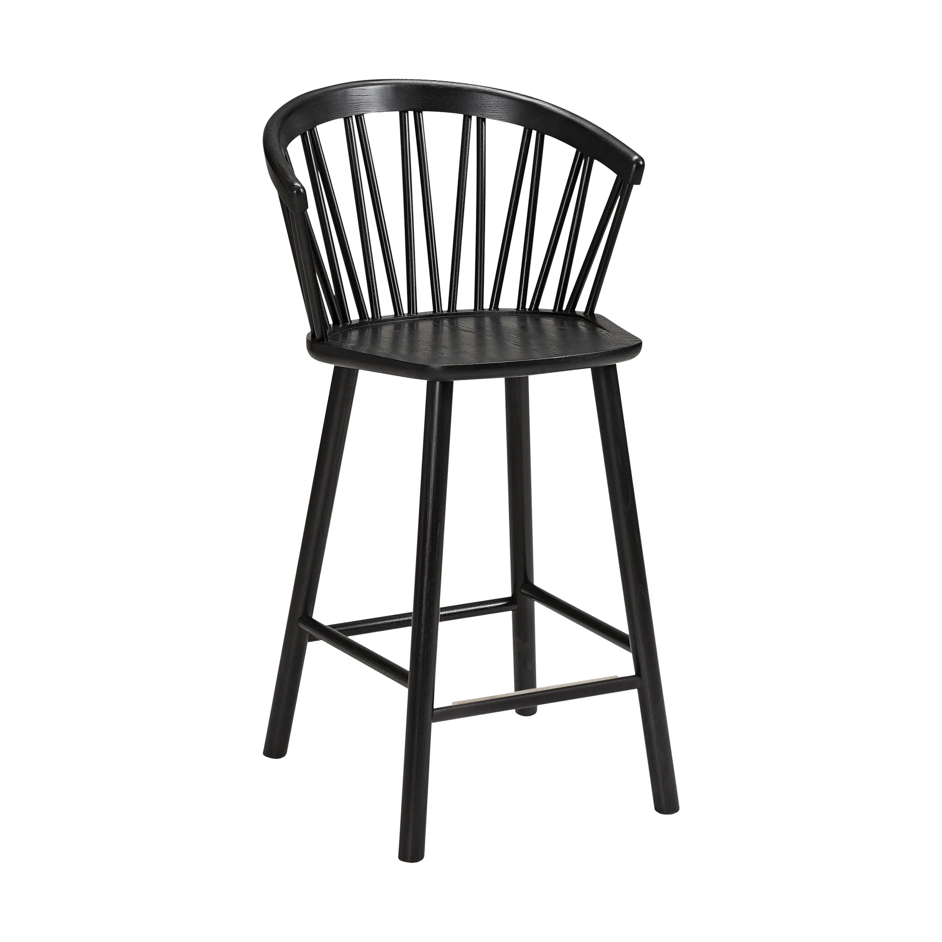 ZigZag Barstuhl mit Lehne 63cm, Schwarz gebeizt Hans K