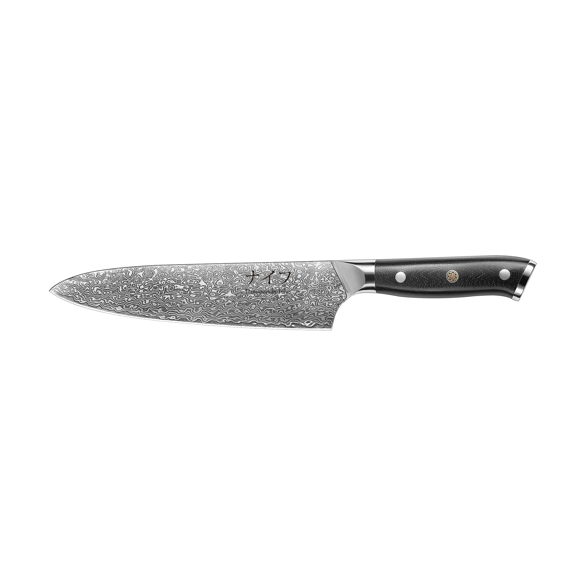 Damascus By Hâws Kochmesser 33,5 cm, Schwarz-rostfreier Stahl Hâws
