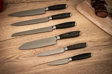 Damascus Messerset 6-teilig - Braun-Edelstahl - Hâws