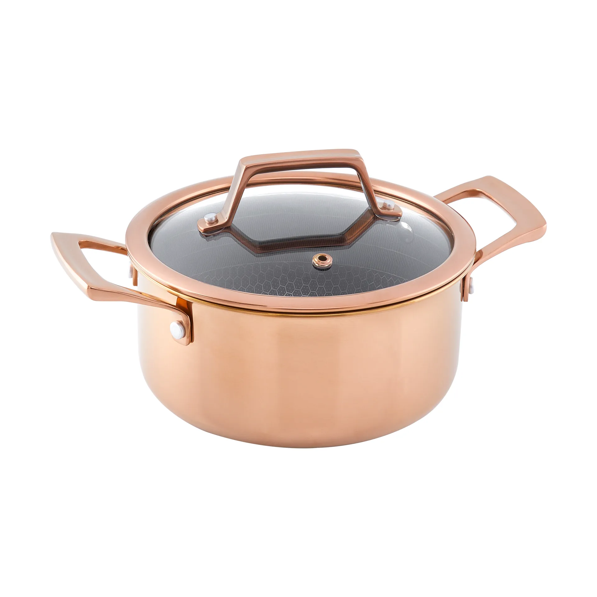 Hâws Santo Bräter mit Deckel Hybrid Coating 2,2 L, Rose Gold Hâws