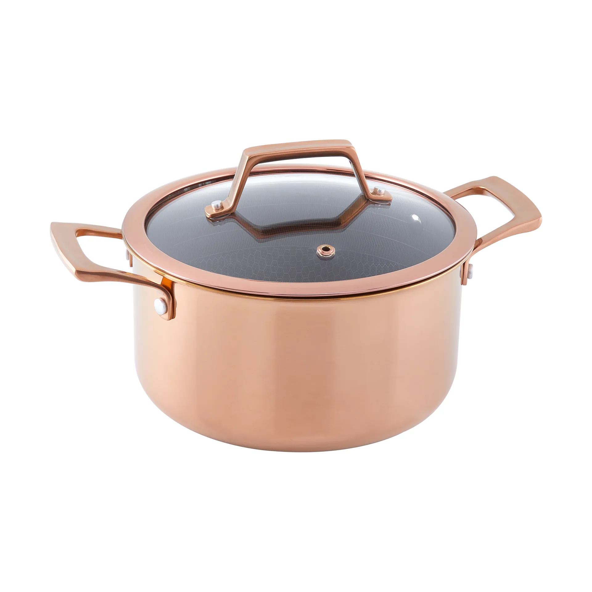 Hâws Santo Bräter mit Deckel Hybrid Coating 3,4 L, Rose Gold Hâws