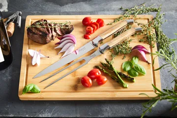 Laguiole By Hâws Tranchierbesteck mit Schneidebrett 3-teilig - Olive - Hâws